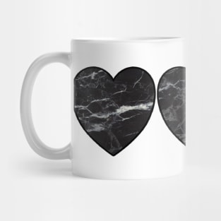 Black Marble Hearts Mug